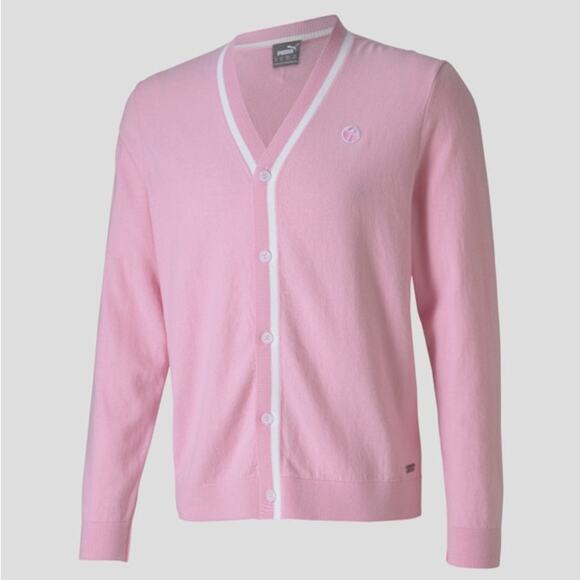 PUMA X ARNOLD PALMER MEN'S KING'S CARDIGAN (PINK) SIZE XXL - Picture 1 of 7